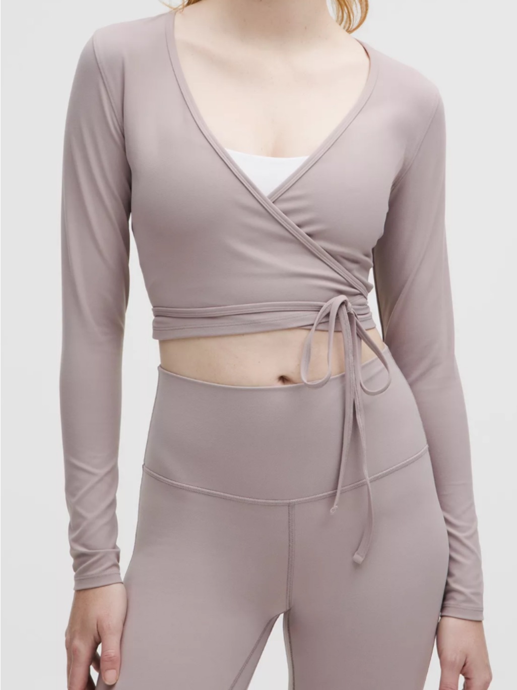 Lululemon Large Nunu Sleeve Cropped Wrap Mauve Gray